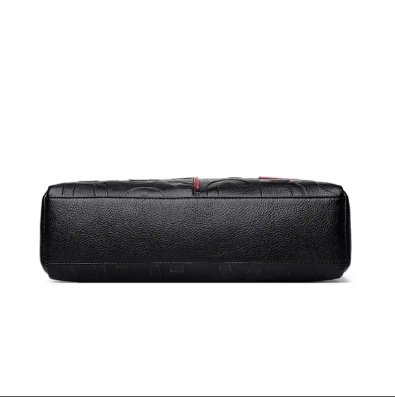 NEW DESIGNER INSPIRED Letter Leather Handbag & Matching Clutch - Picture 6 of 14